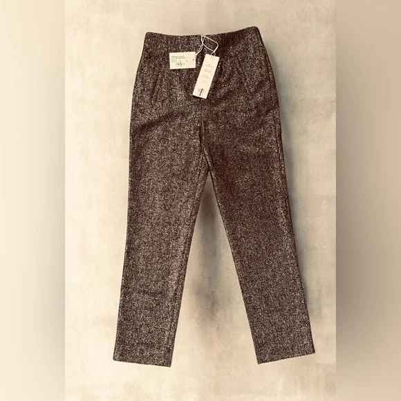 NWT Veronica Beard Metallic Black Stila Pant - Picture 2 of 9